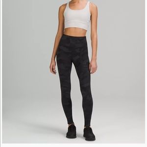 LULULEMON Base Pace High Rise Tight Size 14, 28” Brushed, Nulux, Black Camo